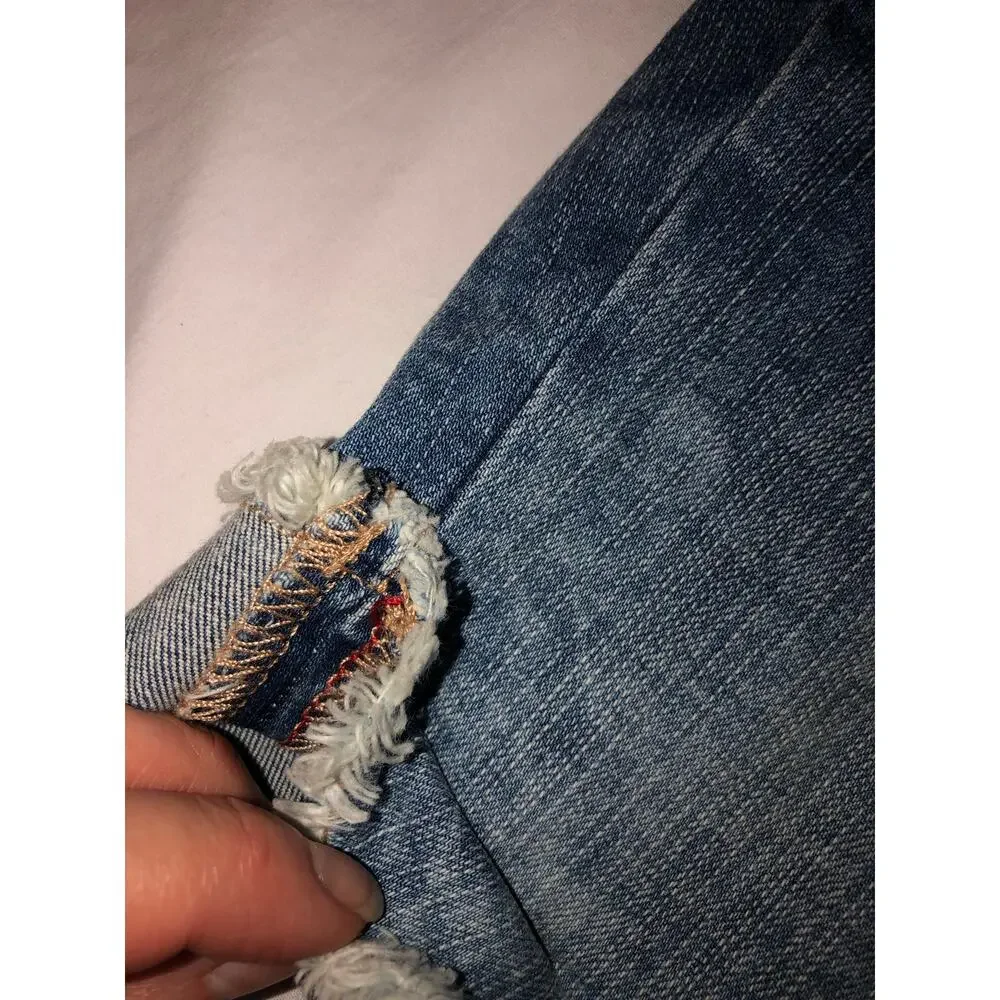 Jean Bermuda Shorts Jorts Size 12 Blue Stretch Denim Cuffed Torrid 9